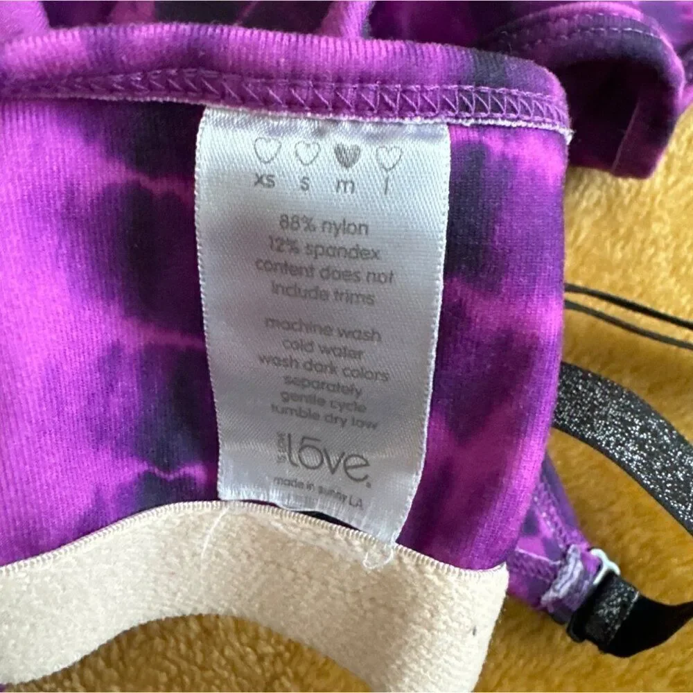 Athletic workout shirt  build in bra size medium in purple